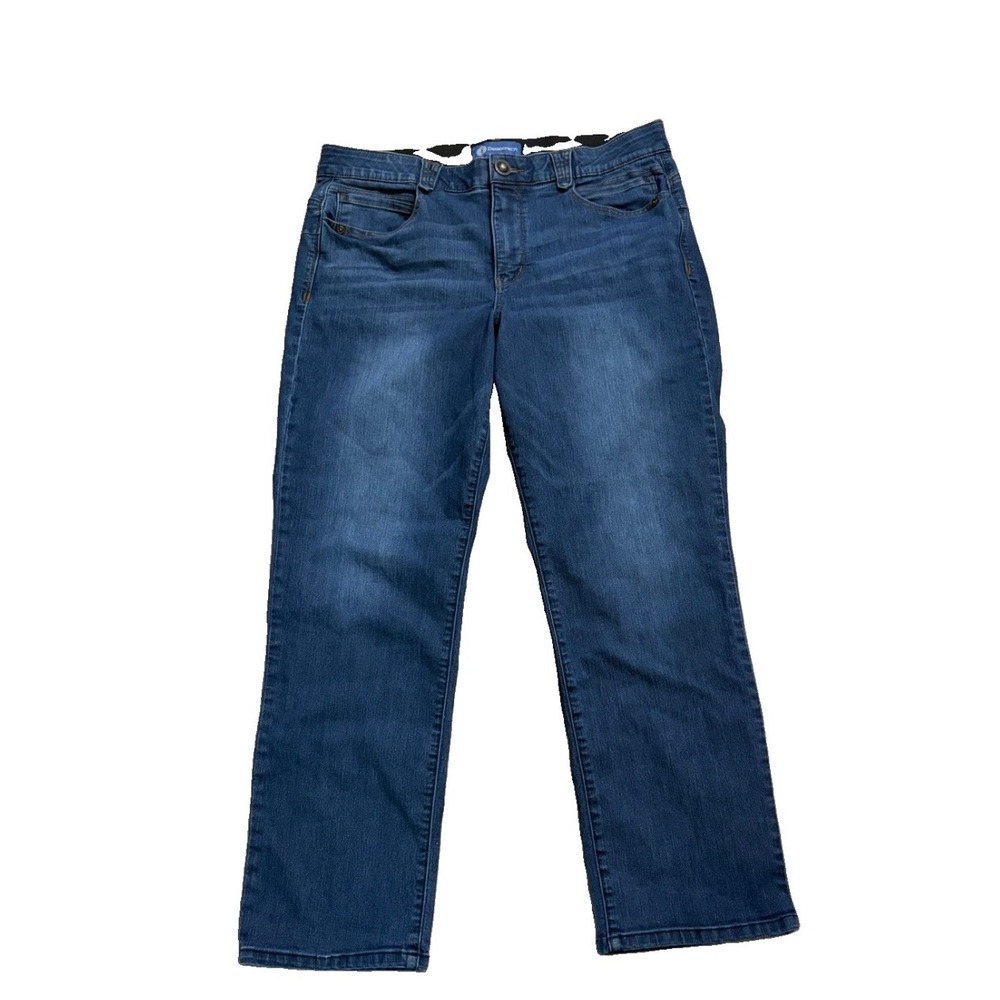 Democracy Ab Solution Technology Jeans Straight Leg Blue Sz 16 (35x27) Slimming